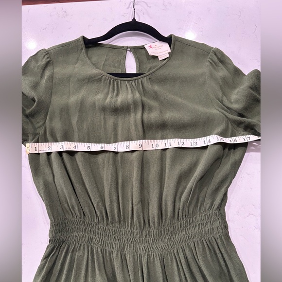 Kate Spade Green Midi Length Fit and Flare Pocket Dress. - Picture 7 of 9